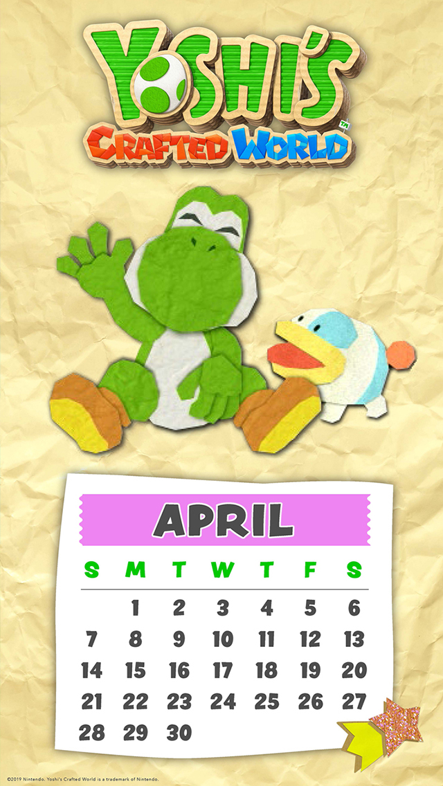 my.nintendo.com/Calendar - April 2019 - Yoshis Crafted World/Yoshis_Crafted_World_Calendar_[640x1136].jpg
